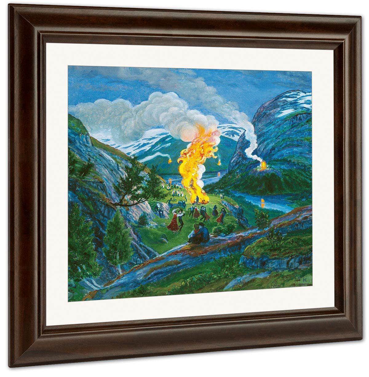 Midsummer Eve Bonfire 3 By Nicolai Astrup Fine Art Print
