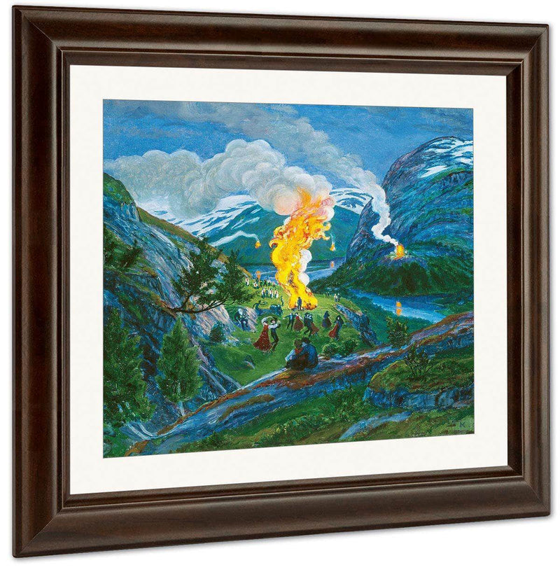 Midsummer Eve Bonfire 3 By Nicolai Astrup Fine Art Print