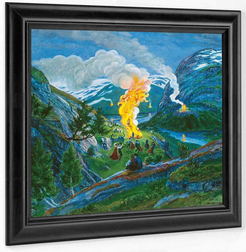 Midsummer Eve Bonfire 3 By Nicolai Astrup Fine Art Print