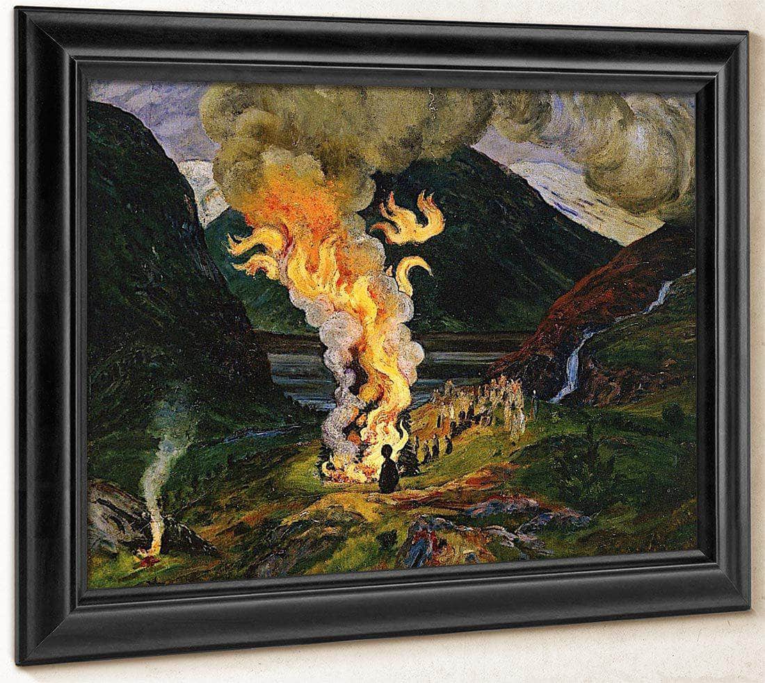 Midsummer Eve Bonfire 4 By Nicolai Astrup Fine Art Print