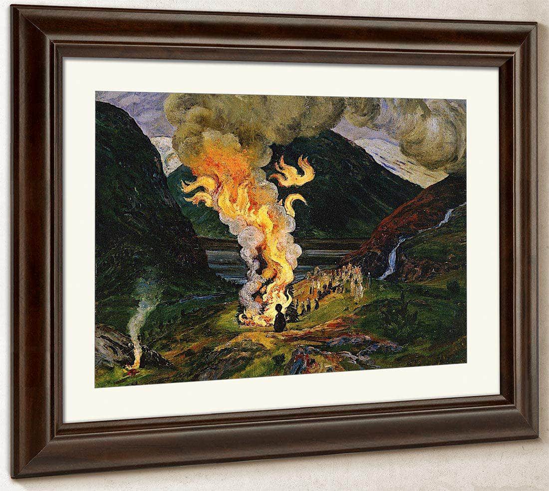 Midsummer Eve Bonfire 4 By Nicolai Astrup Fine Art Print