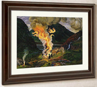 Midsummer Eve Bonfire 4 By Nicolai Astrup Fine Art Print