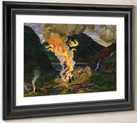 Midsummer Eve Bonfire 4 By Nicolai Astrup Fine Art Print
