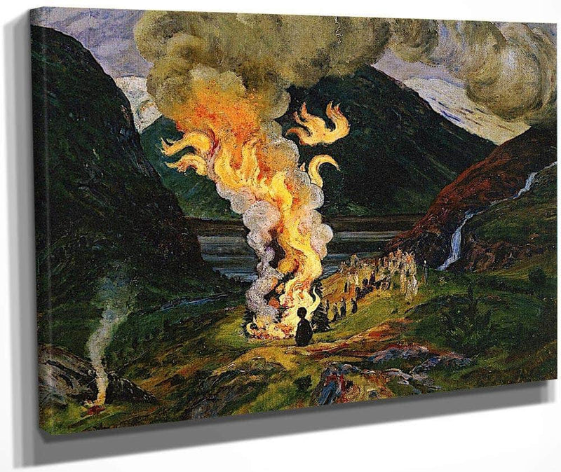 Midsummer Eve Bonfire 4 By Nicolai Astrup Fine Art Print