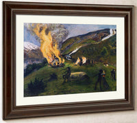 Midsummer Eve Bonfire 5 By Nicolai Astrup Fine Art Print
