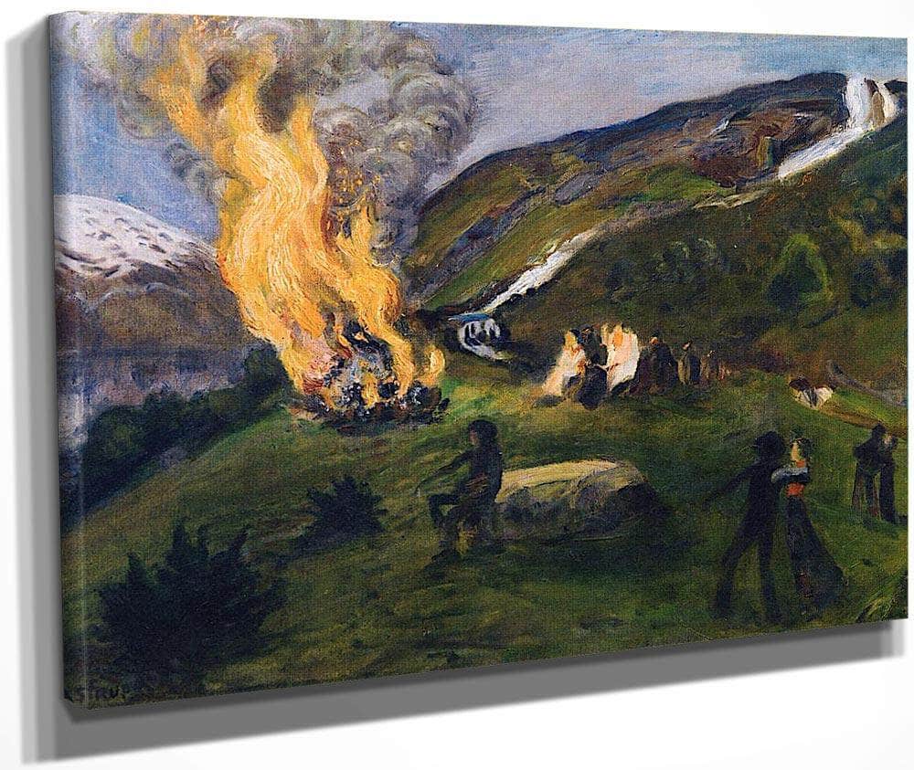 Midsummer Eve Bonfire 5 By Nicolai Astrup Fine Art Print