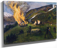Midsummer Eve Bonfire 5 By Nicolai Astrup Fine Art Print