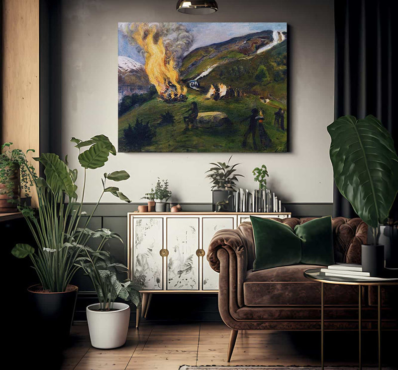 Midsummer Eve Bonfire 5 By Nicolai Astrup Fine Art Print