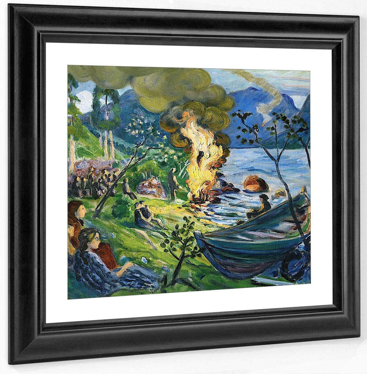 Midsummer Eve Bonfire By Jølstravatnet By Nicolai Astrup Fine Art Print