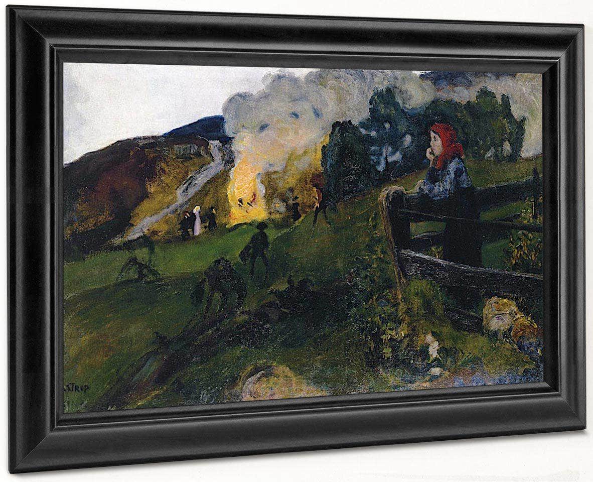 Midsummer Eve Bonfire By Nicolai Astrup Fine Art Print