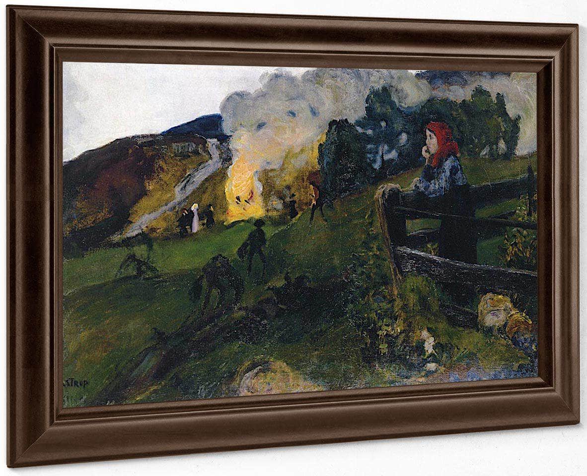 Midsummer Eve Bonfire By Nicolai Astrup Fine Art Print