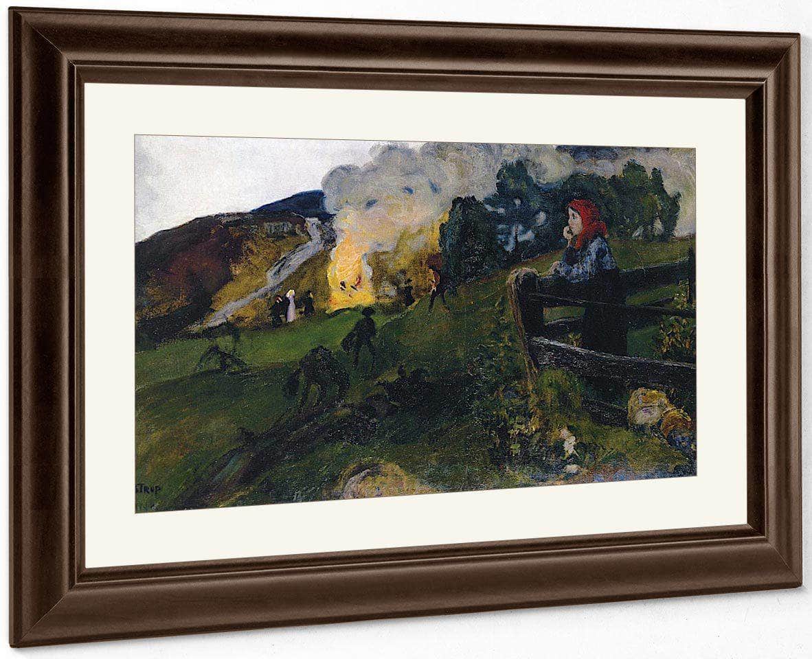 Midsummer Eve Bonfire By Nicolai Astrup Fine Art Print