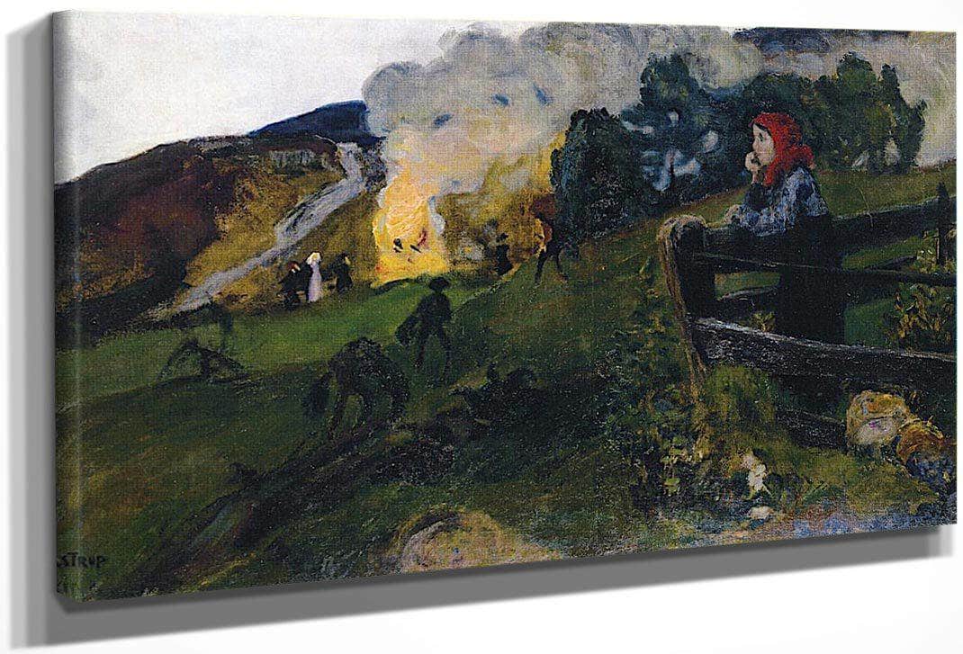 Midsummer Eve Bonfire By Nicolai Astrup Fine Art Print