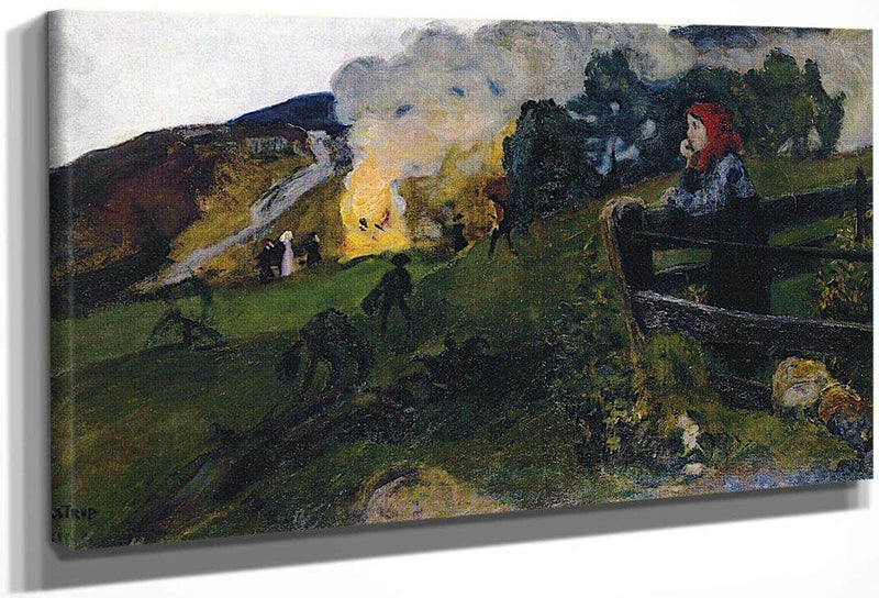 Midsummer Eve Bonfire By Nicolai Astrup Fine Art Print