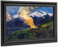 Midsummer Eve Bonfire (Sketch) By Nicolai Astrup Fine Art Print
