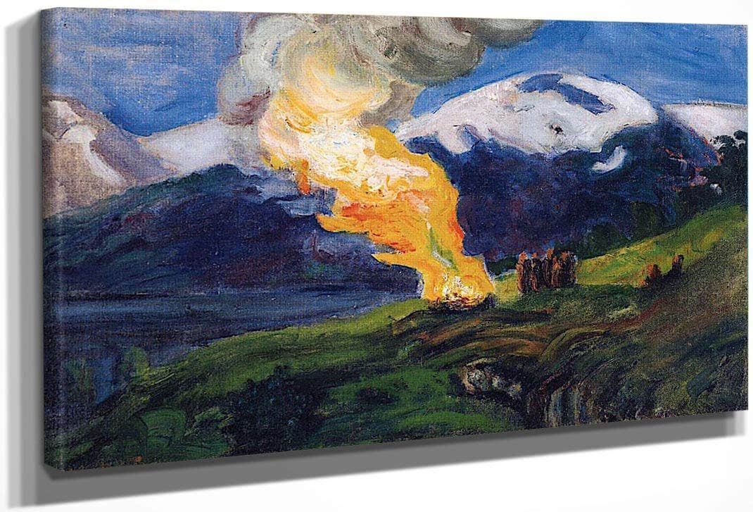 Midsummer Eve Bonfire (Sketch) By Nicolai Astrup Fine Art Print