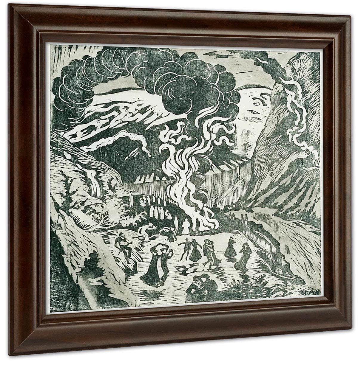 Midsummer Eve Bonfire (Woodcut) By Nicolai Astrup Fine Art Print