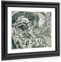 Midsummer Eve Bonfire (Woodcut) By Nicolai Astrup Fine Art Print