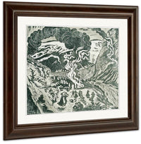 Midsummer Eve Bonfire (Woodcut) By Nicolai Astrup Fine Art Print