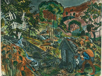 Milling Weather (Woodcut) 1 By Nicolai Astrup Fine Art Print