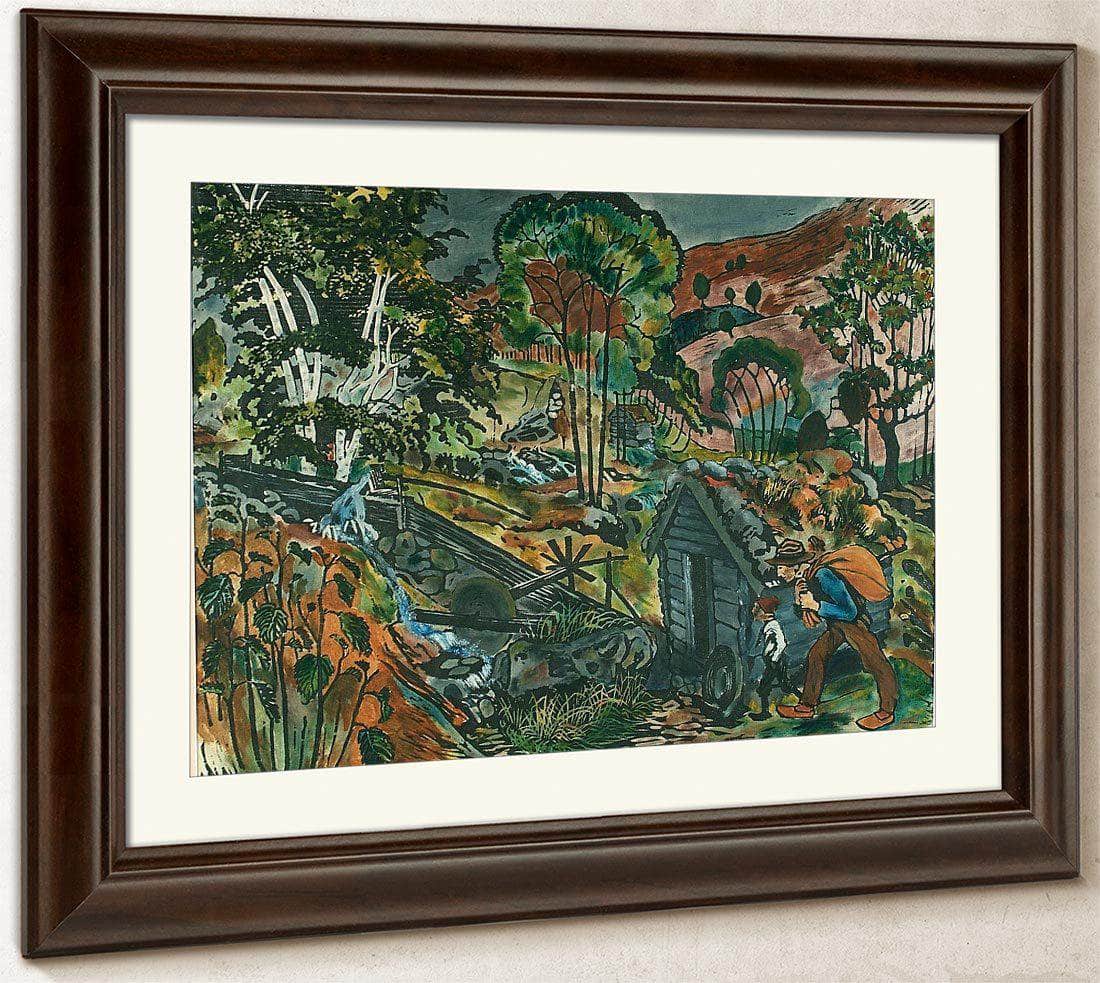 Milling Weather (Woodcut) 1 By Nicolai Astrup Fine Art Print