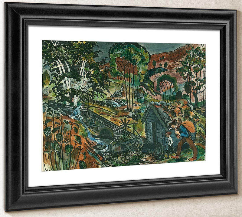 Milling Weather (Woodcut) 1 By Nicolai Astrup Fine Art Print