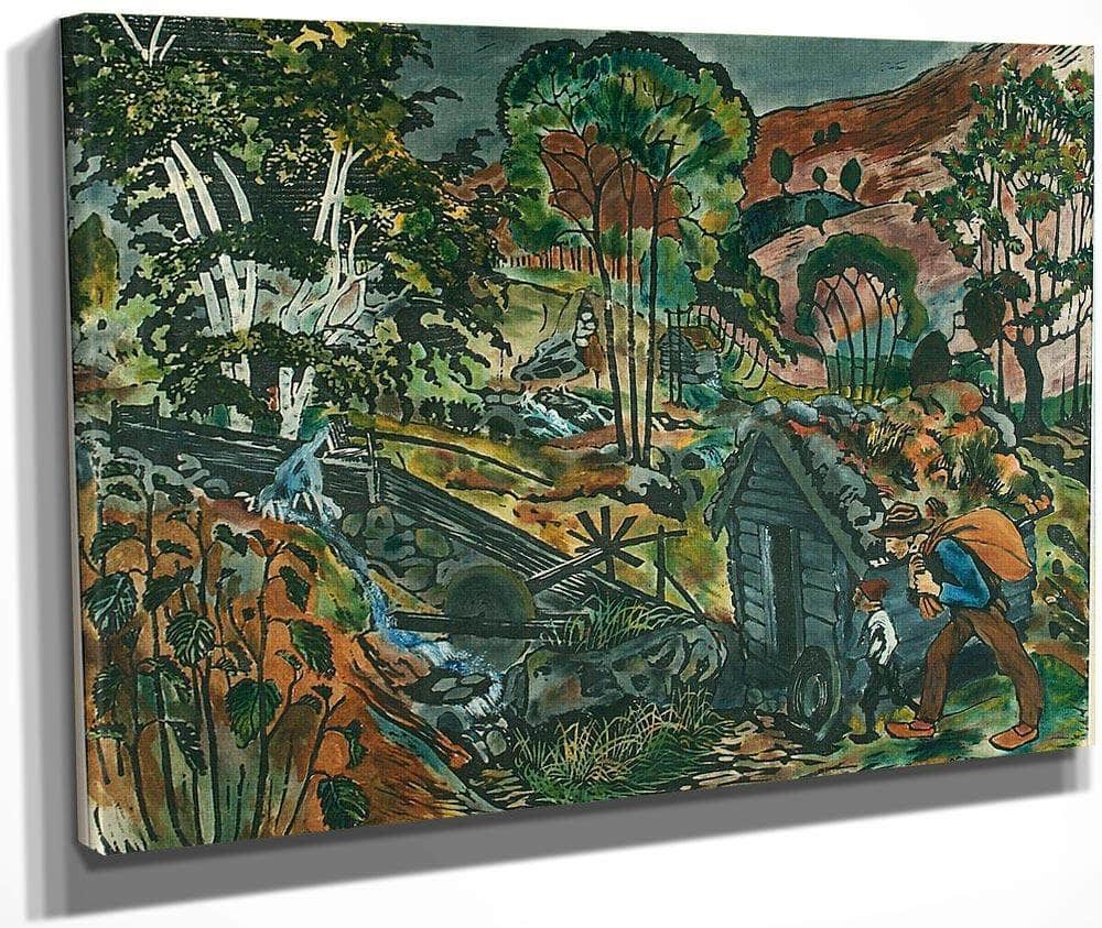 Milling Weather (Woodcut) 1 By Nicolai Astrup Fine Art Print