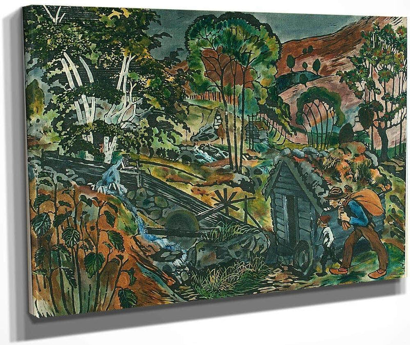 Milling Weather (Woodcut) 1 By Nicolai Astrup Fine Art Print