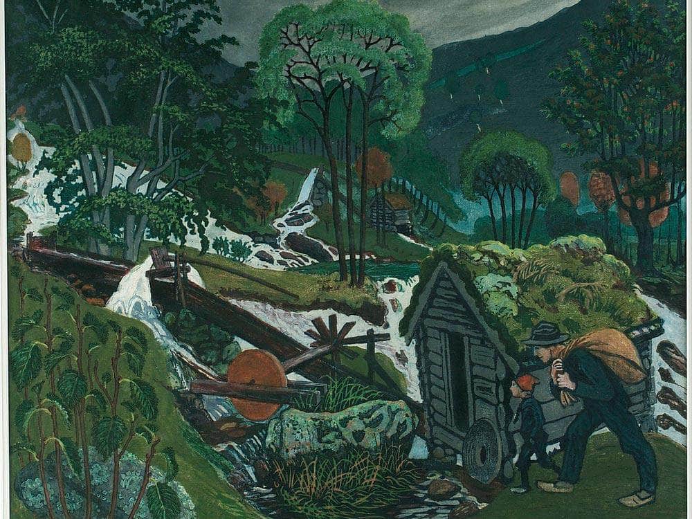 Milling Weather (Woodcut) 2 By Nicolai Astrup Fine Art Print