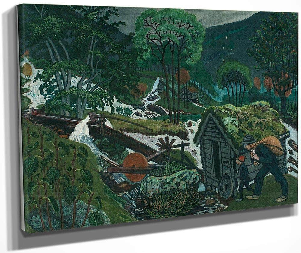 Milling Weather (Woodcut) 2 By Nicolai Astrup Fine Art Print