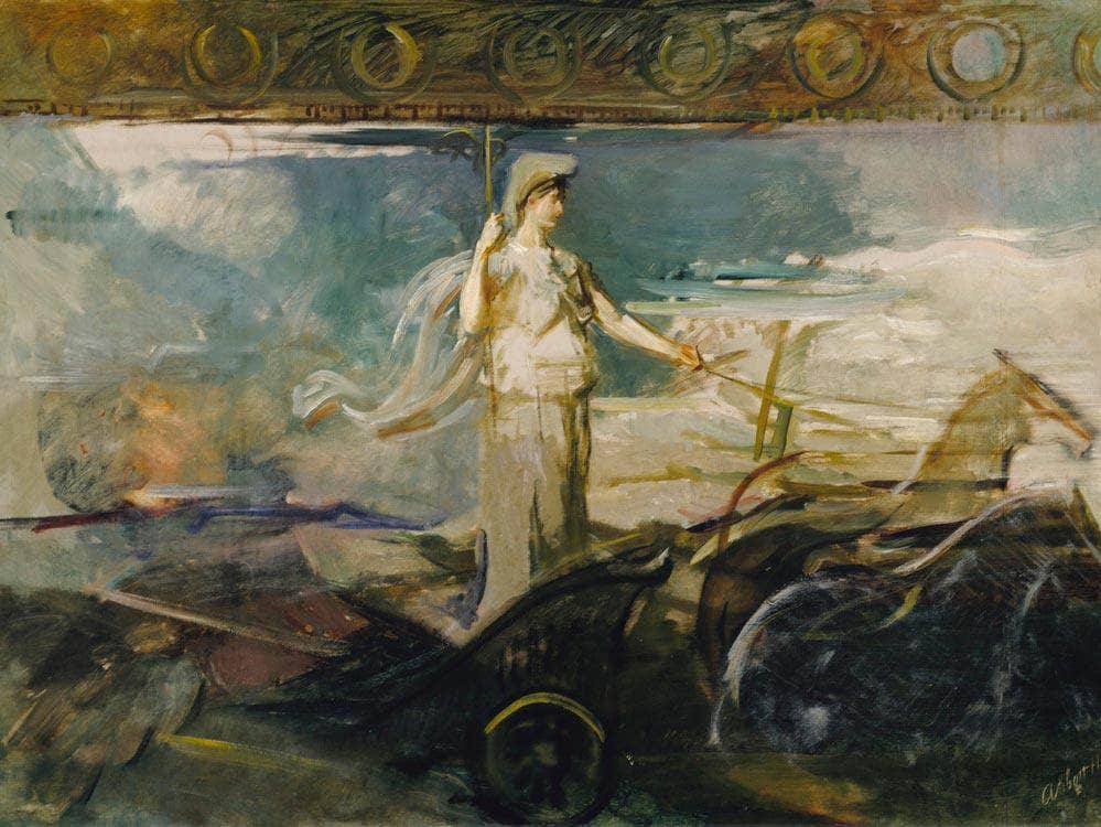 Minerva In A Chariot By Abbott Handerson Thayer Fine Art Print