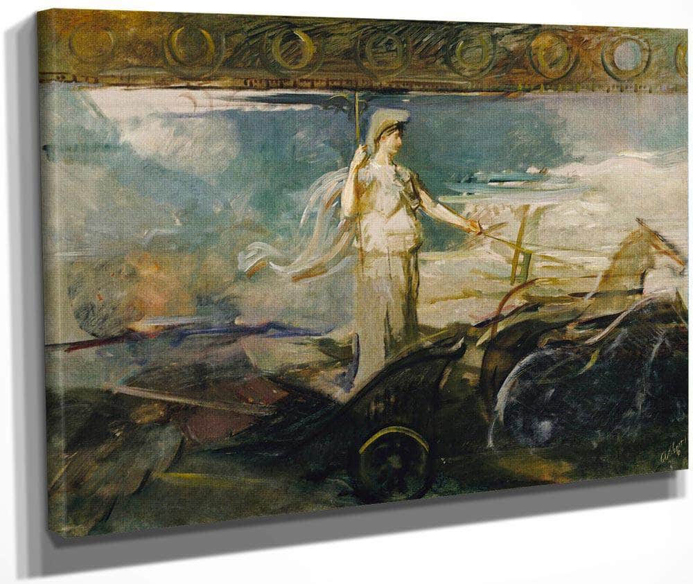 Minerva In A Chariot By Abbott Handerson Thayer Fine Art Print