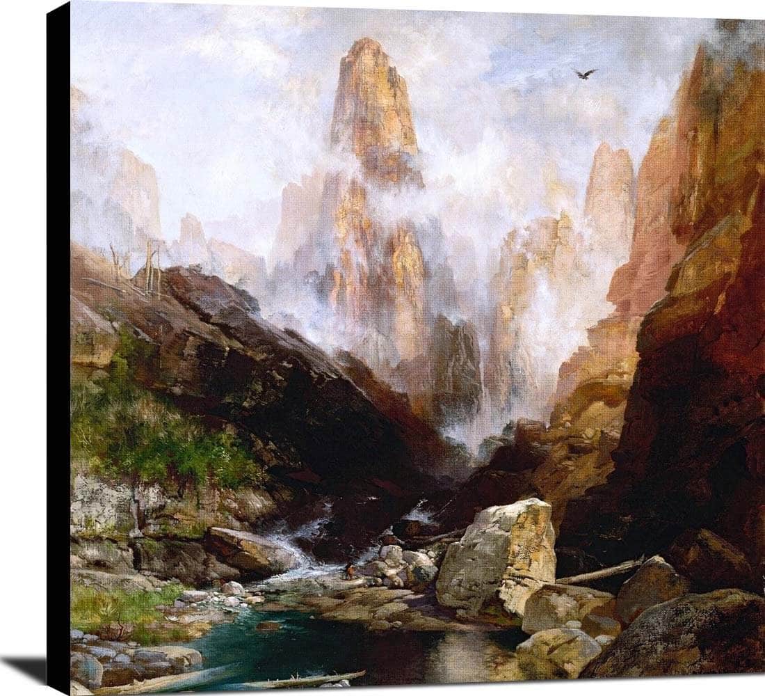 Mist In Kanab Canyon Utah Painting Thomas Moran Canvas Art Fine Art Print