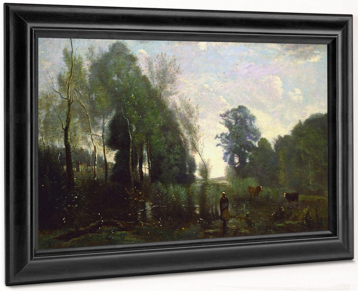 Misty Morning By Jean Baptiste Camille Corot Fine Art Print