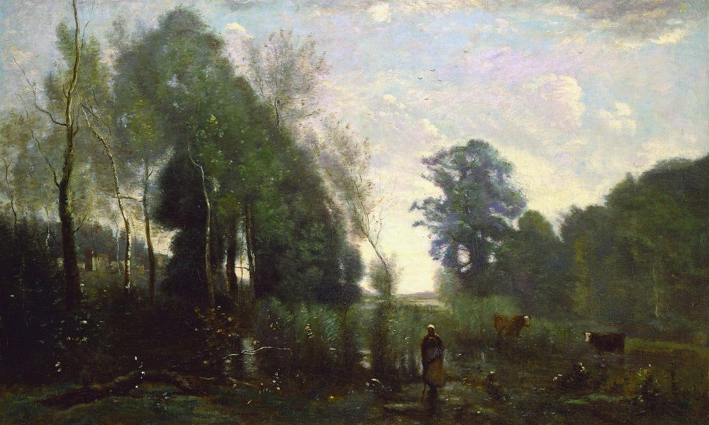 Misty Morning By Jean Baptiste Camille Corot Fine Art Print