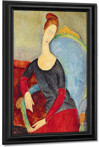 Mme Hebuterne In A Blue Chair By Amedeo Modigliani Fine Art Print