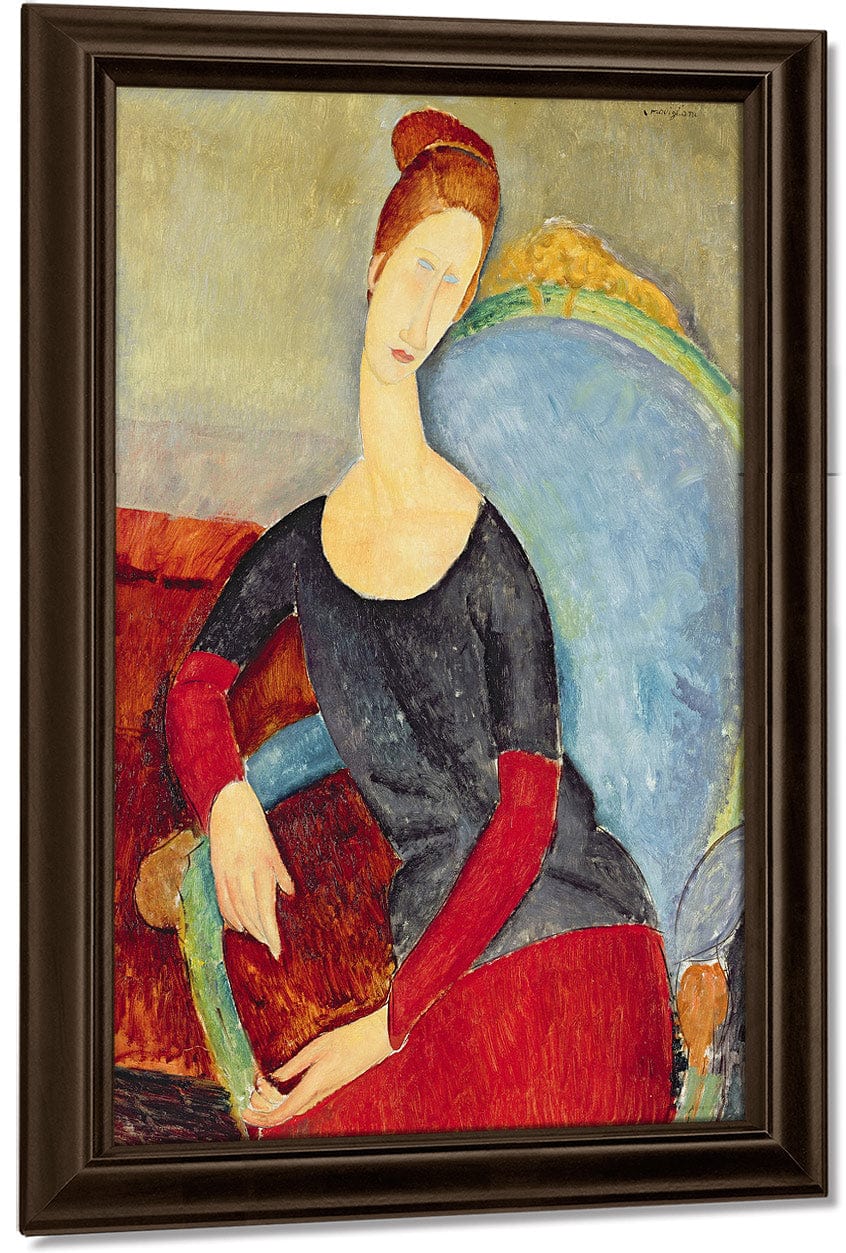 Mme Hebuterne In A Blue Chair By Amedeo Modigliani Fine Art Print