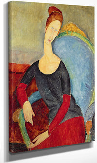 Mme Hebuterne In A Blue Chair By Amedeo Modigliani Fine Art Print
