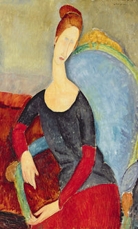 Mme Hebuterne In A Blue Chair By Amedeo Modigliani Fine Art Print