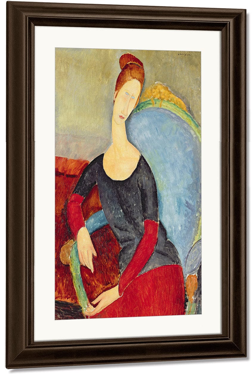 Mme Hebuterne In A Blue Chair By Amedeo Modigliani Fine Art Print