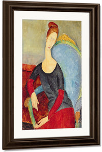 Mme Hebuterne In A Blue Chair By Amedeo Modigliani Fine Art Print