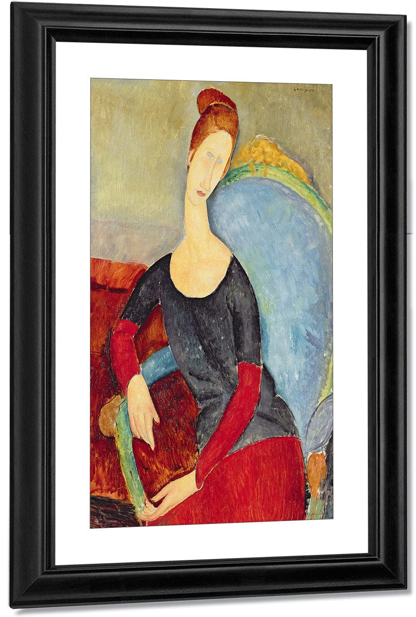 Mme Hebuterne In A Blue Chair By Amedeo Modigliani Fine Art Print