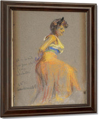 Model In Yellows By Alice Pike Barney Fine Art Print