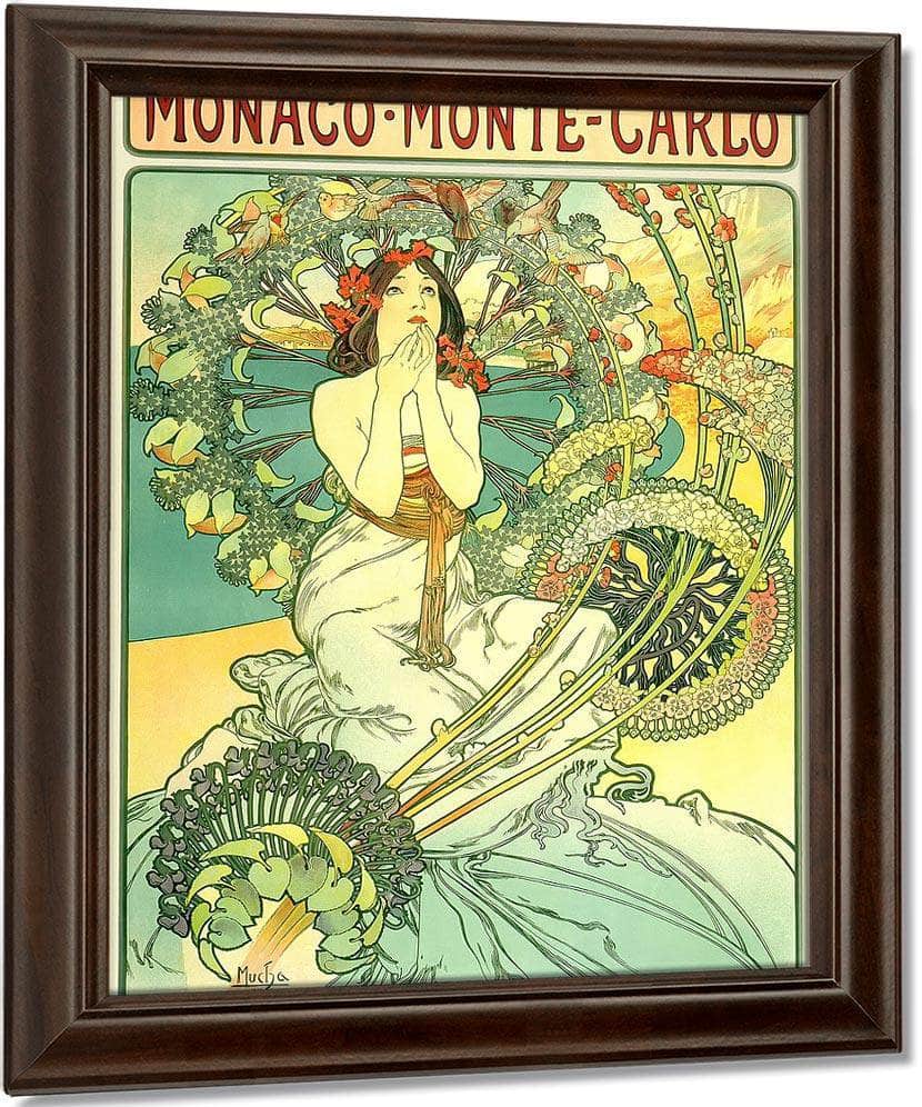 Monaco Monte Carlo By Alphonse Mucha Print, Canvas Art, Framed