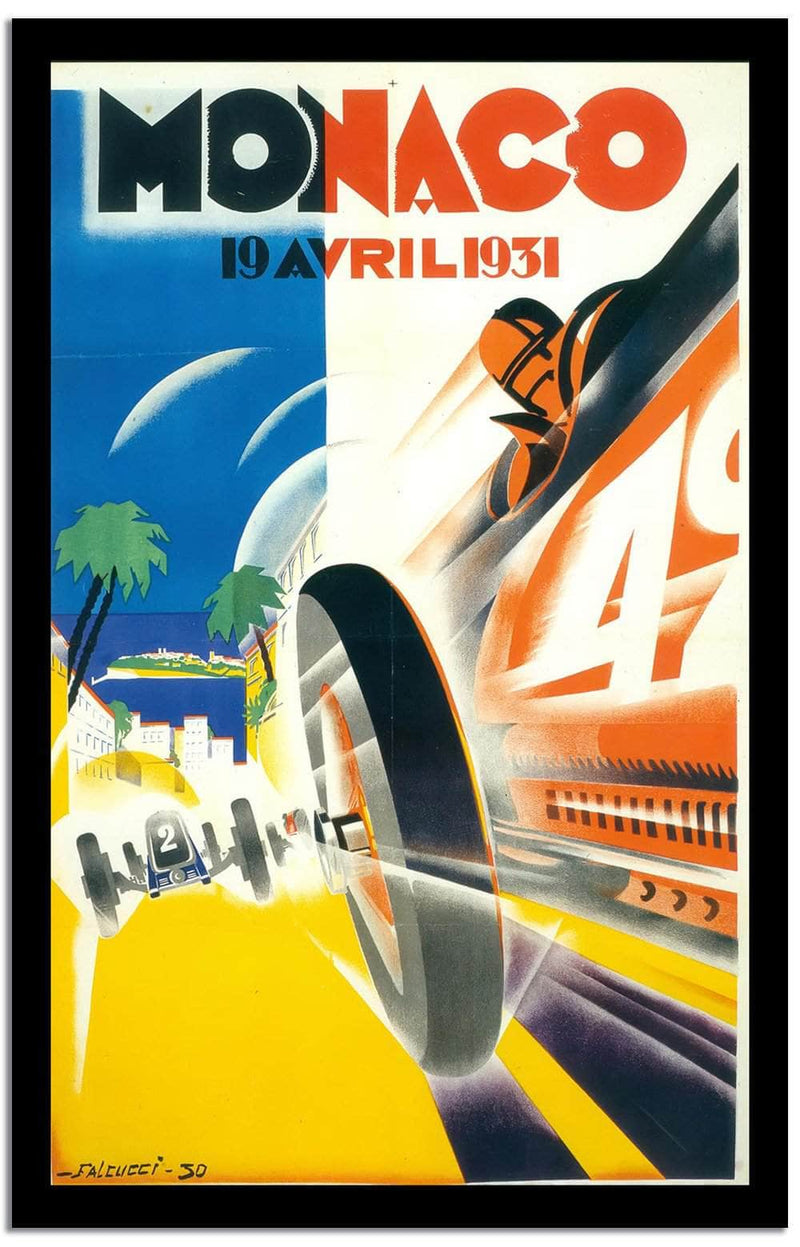 Monaco Vintage Racing Poster Fine Art Print