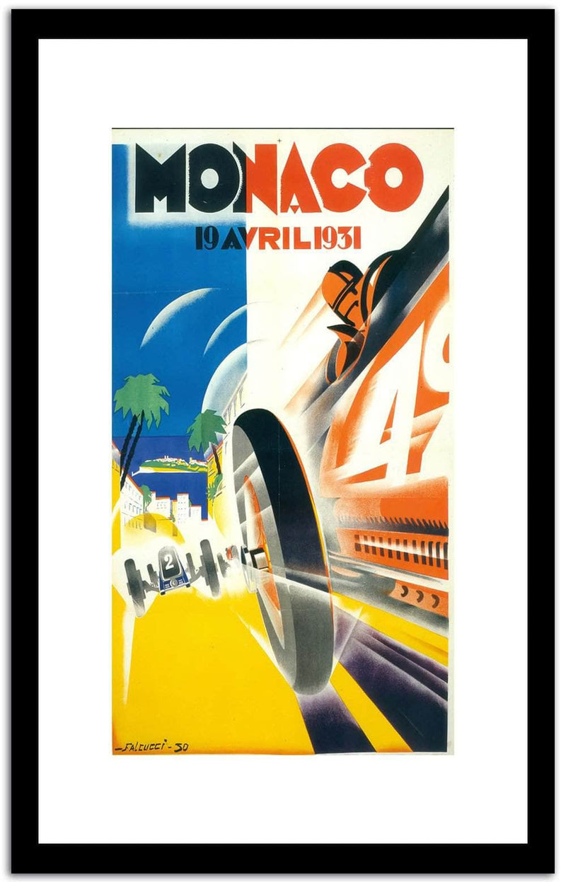 Monaco Vintage Racing Poster Fine Art Print