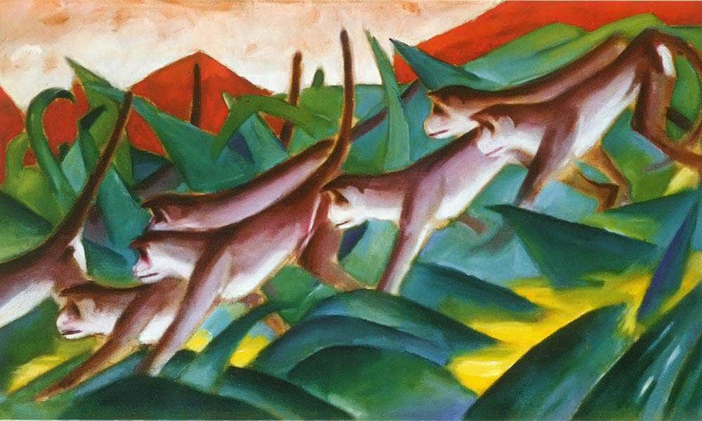Monkey Frieze By Franz Marc Fine Art Print