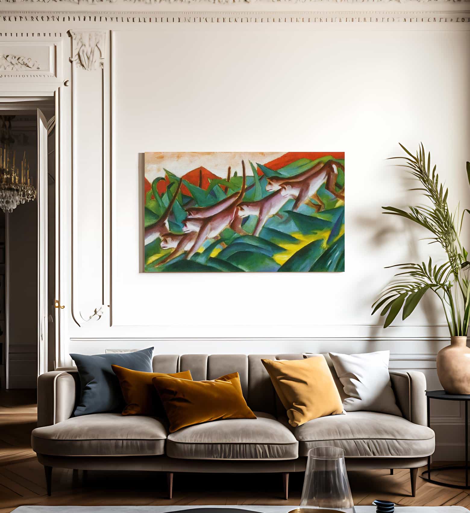 Monkey Frieze By Franz Marc Fine Art Print