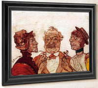 Monsieur And Madame Rousseau Speaking With Sophie Yoteko By James Ensor Fine Art Print