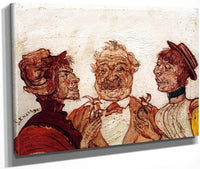 Monsieur And Madame Rousseau Speaking With Sophie Yoteko By James Ensor Fine Art Print